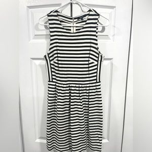 Madewell black and white stripe dress